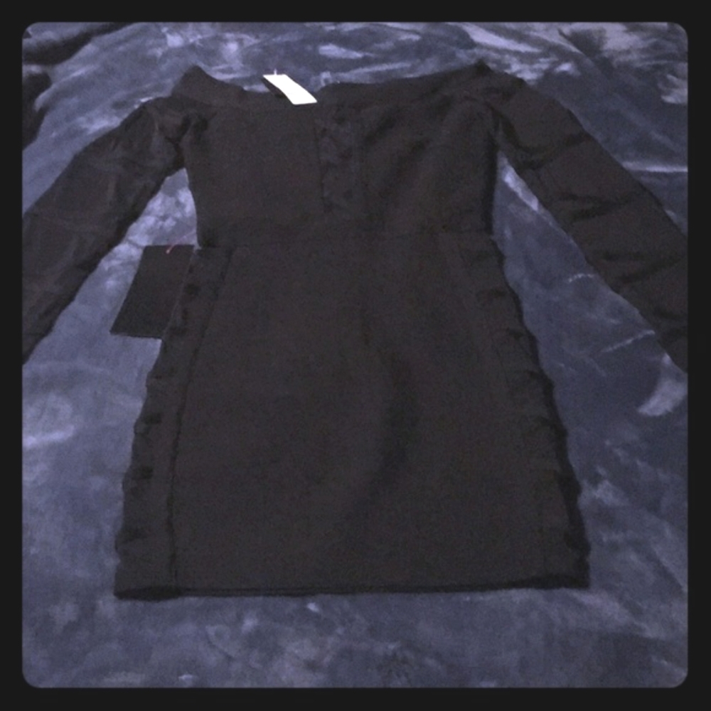 Bebe Mesh Sweater Bandeau Dress